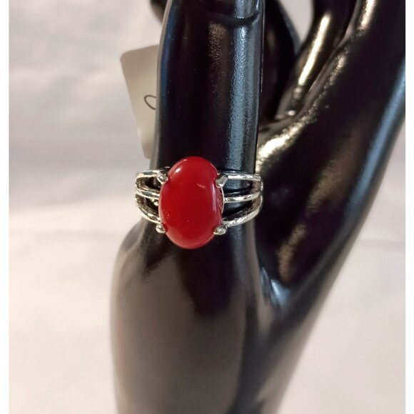 Red Carnelian Ring Size 8 Gemstone Jewelry New w/ Tags Gift Box Healing Energy - Picture 1 of 4